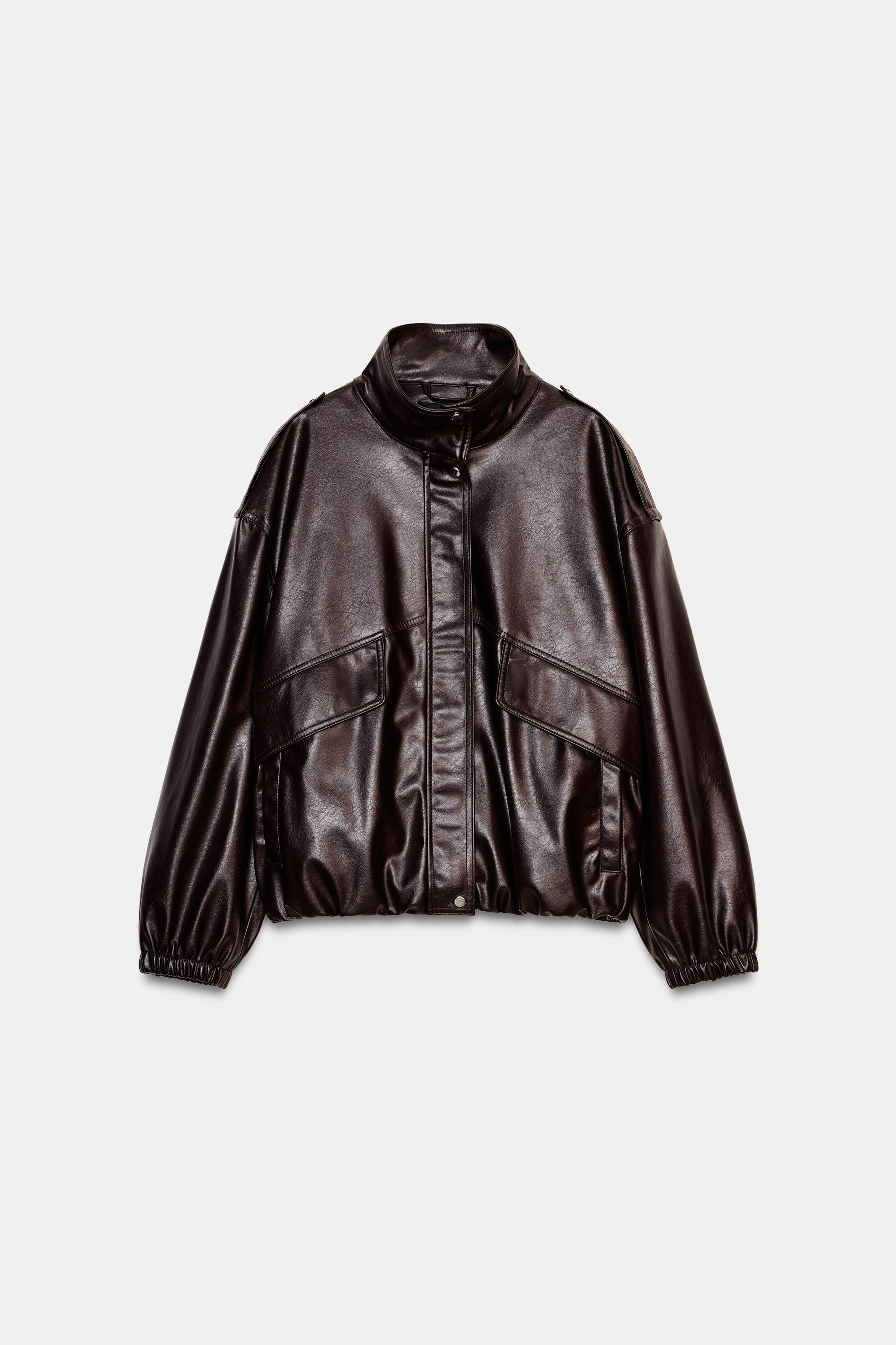 FAUX LEATHER BOMBER JACKET | Zara US