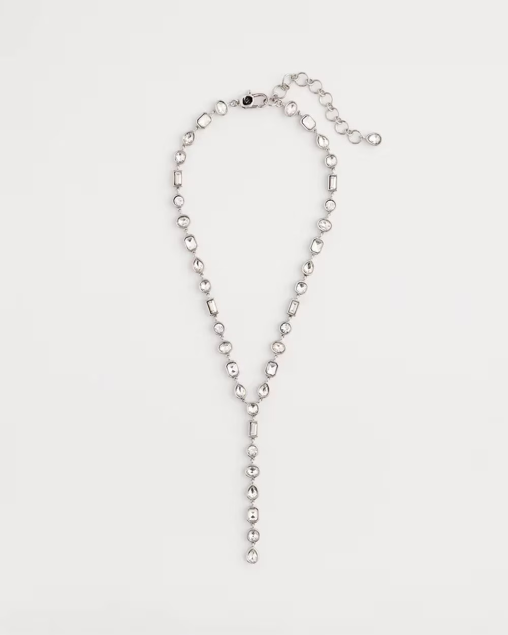 Bezel Set Silvertone Y-Necklace | Chico's