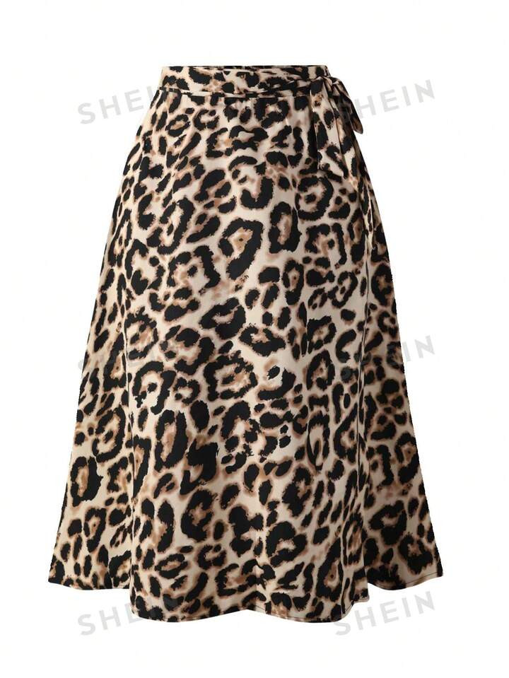 SHEIN Essnce Plus Size Leopard Print Skirt | SHEIN USA | SHEIN