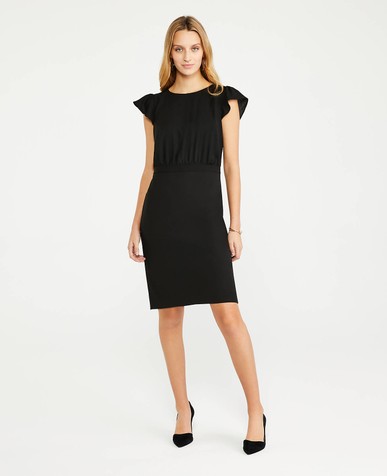 Click for more info about The Flutter Sleeve Sheath Dress in Seasonless Stretch | Ann Taylor