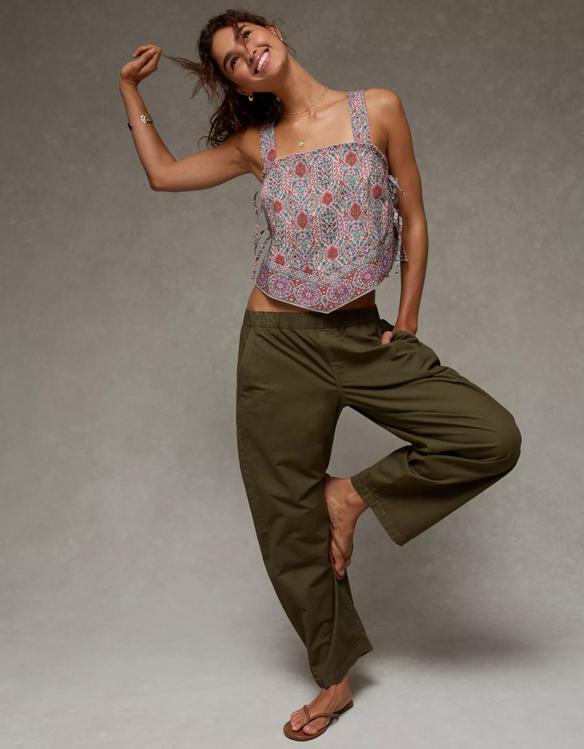 AE Cropped Side-Tie Bandana Cami | American Eagle Outfitters (US & CA)