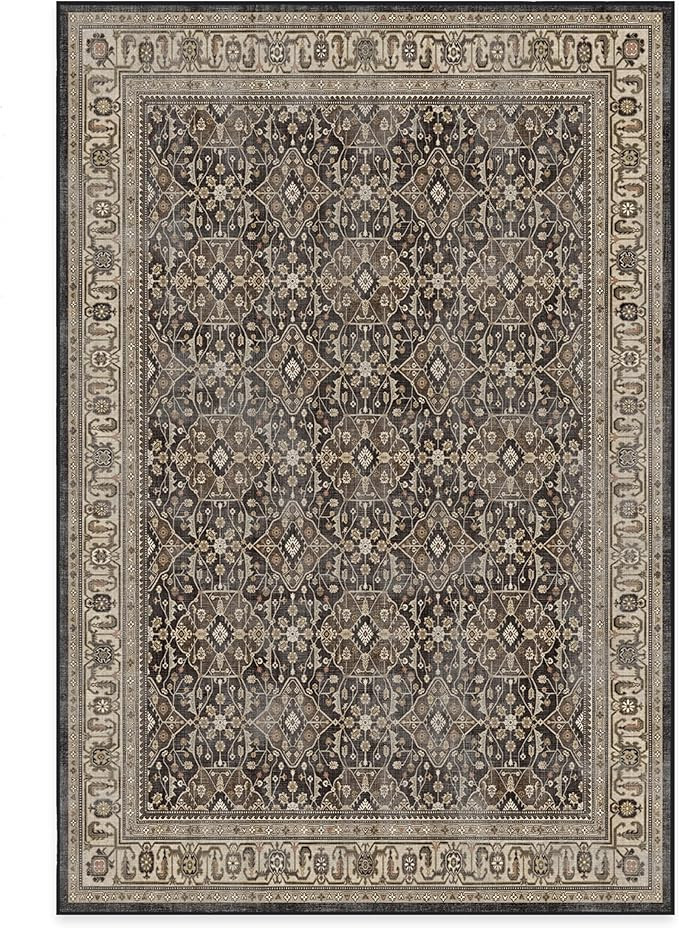 RUGGABLE – Alessia Dark Wood – Machine Washable Area Rug – Pet & Child Friendly – Stain &... | Amazon (US)