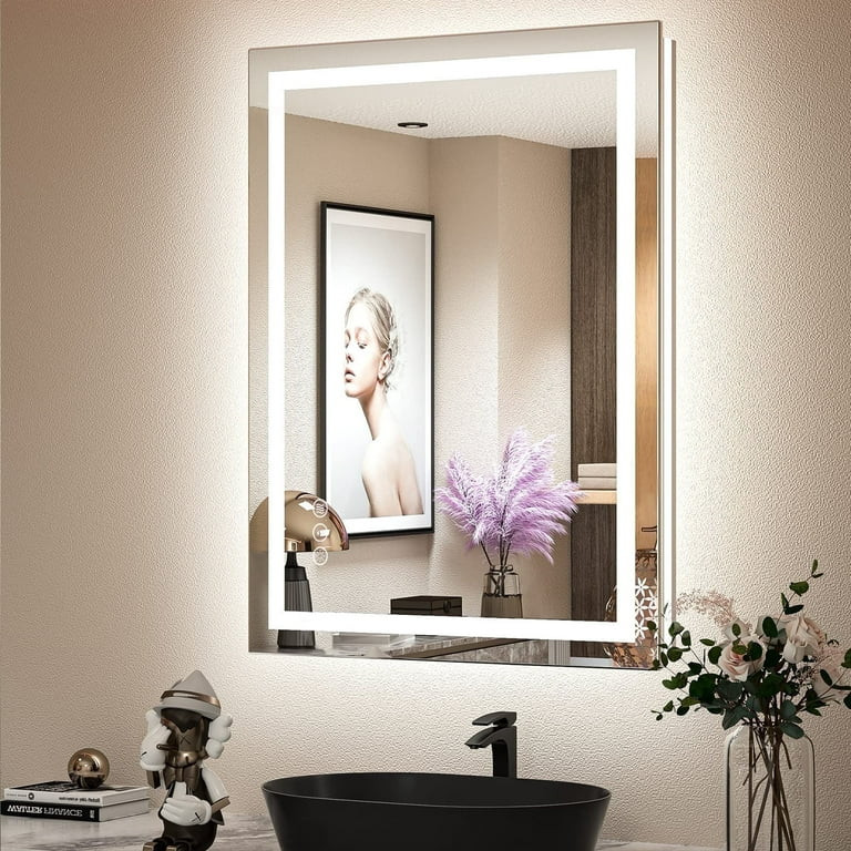 Apmir 24"x32" Premium UL Certified LED Bathroom Mirror, Super Bright, Front & Backlit, Anti-Fog, ... | Walmart (US)