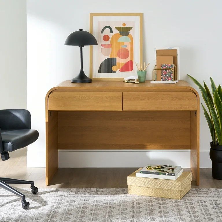 Better Homes & Gardens Juliet Rounded Arch Desk, Light Honey Finish | Walmart (US)
