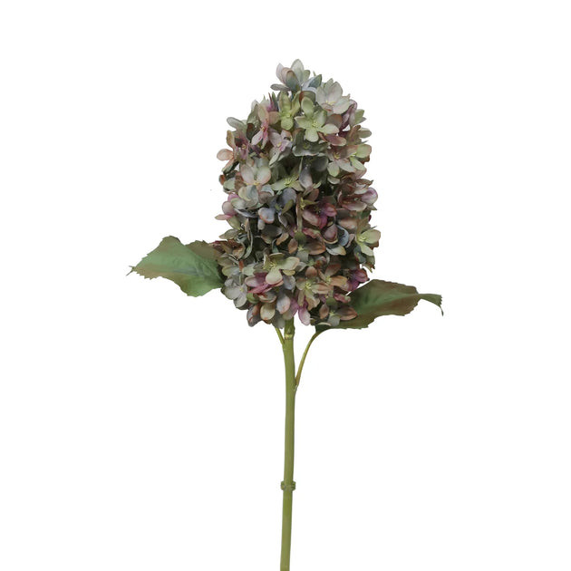 Antiqued Green Pee Gee Hydrangea Faux Stem | Cailini Coastal