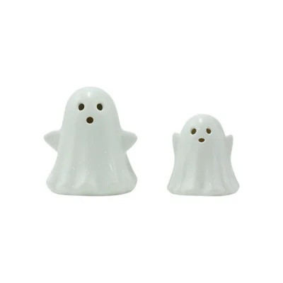 Ceramic Ghost Set Of Two Mini Light-Up Ceramic Ghost Ornaments Halloween Decor | Wayfair North America