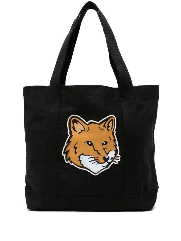 fox head-print cotton tote | Farfetch Global