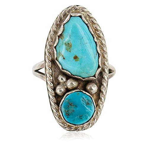 $160Tag Certified Authentic Silver Navajo Turquoise Native American Ring 16861 Made by Loma Siiva | Amazon (US)