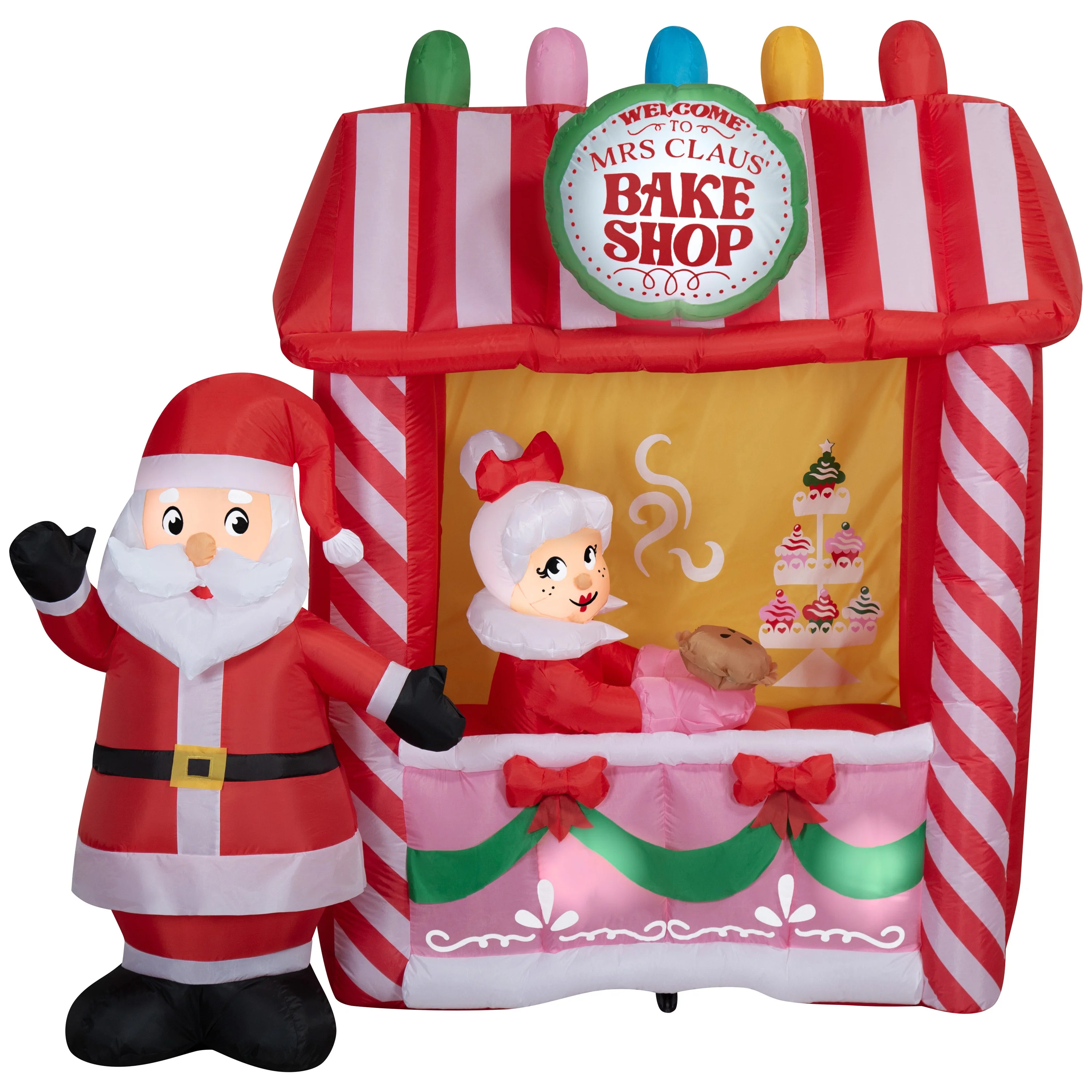 5.9 ft Santa and Mrs. Claus Bake Shop Christmas Airblown Yard Inflatable, Multicolor, by Holiday ... | Walmart (US)