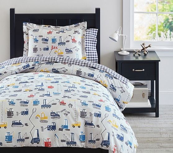 Jax Construction Organic Duvet Cover & Shams | Pottery Barn Kids