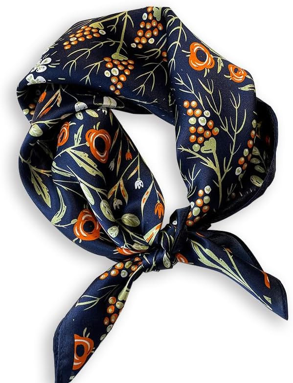 100% Mulberry Silk Neck Scarf - 21'' x 21'' Lightweight Neckerchief - Women Men Small Square Digi... | Amazon (US)