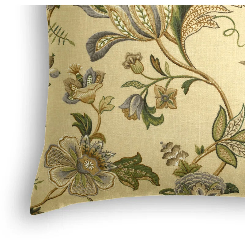 Fleur De Leaf Floral Linen Throw Pillow | Wayfair North America