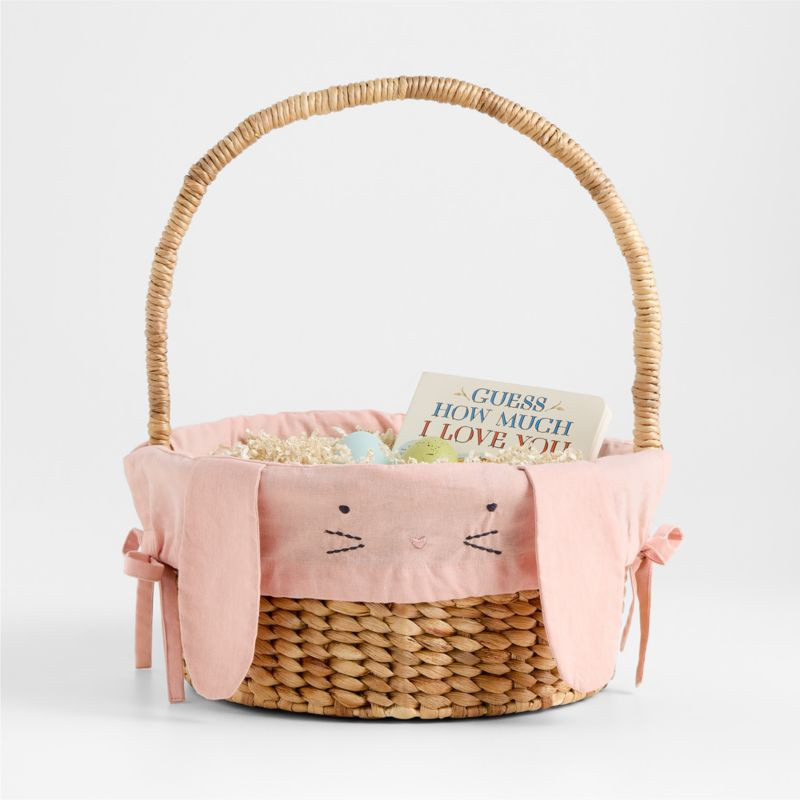 Bunny Face Elegant Pink Kids Easter Basket Liner + Reviews | Crate & Kids | Crate & Barrel