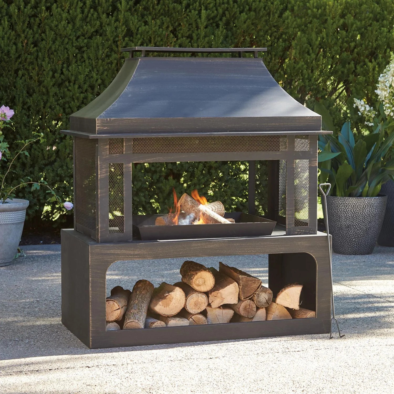 Hometrends Steel Outdoor Fireplace | Walmart (CA)