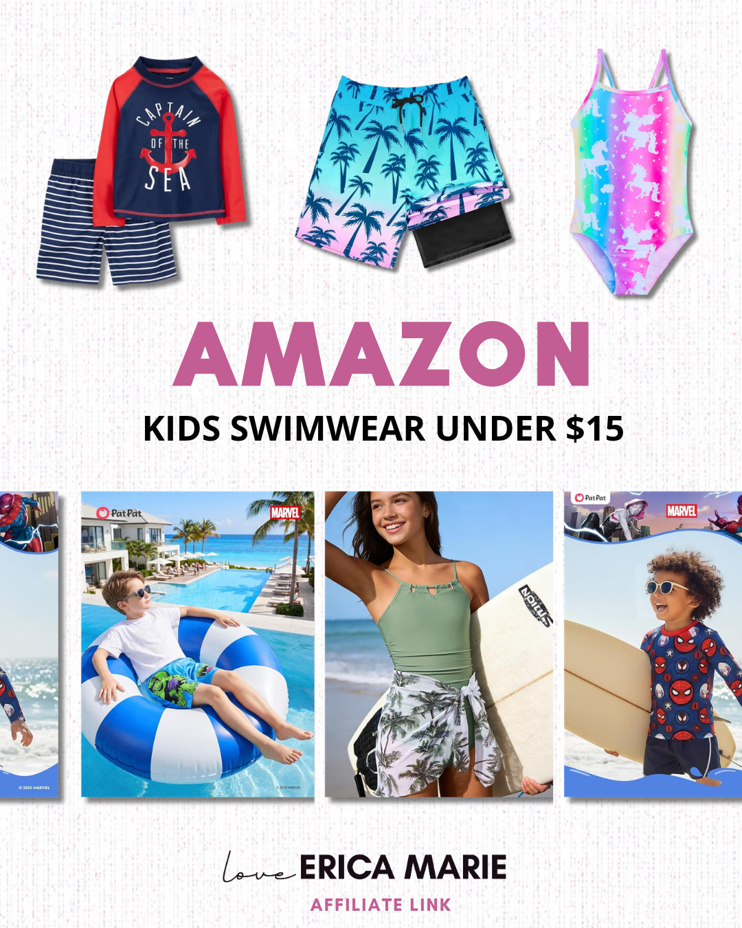 Shop kids’ swimwear under $15 and save on summer essentials. These affordable swimsuits are perfect for beach days, pool parties, family vacations, and everyday water fun. Find cute and comfortable styles for kids at budget-friendly prices. 

 #LTKSaleAlert #LTKTravel #LTKKids