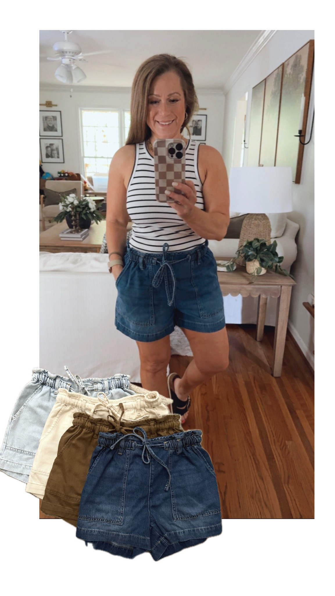 Denim shorts 
4 colors
Elastic waist
Functional drawstring 


I wear a small

#LTKootd #LTKPetite #LTKSeasonal
