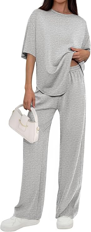 PRETTYGARDEN 2 Piece Lounge Sets for Women Summer 2026 Short Sleeve Matching Airport Travel Outfi... | Amazon (US)