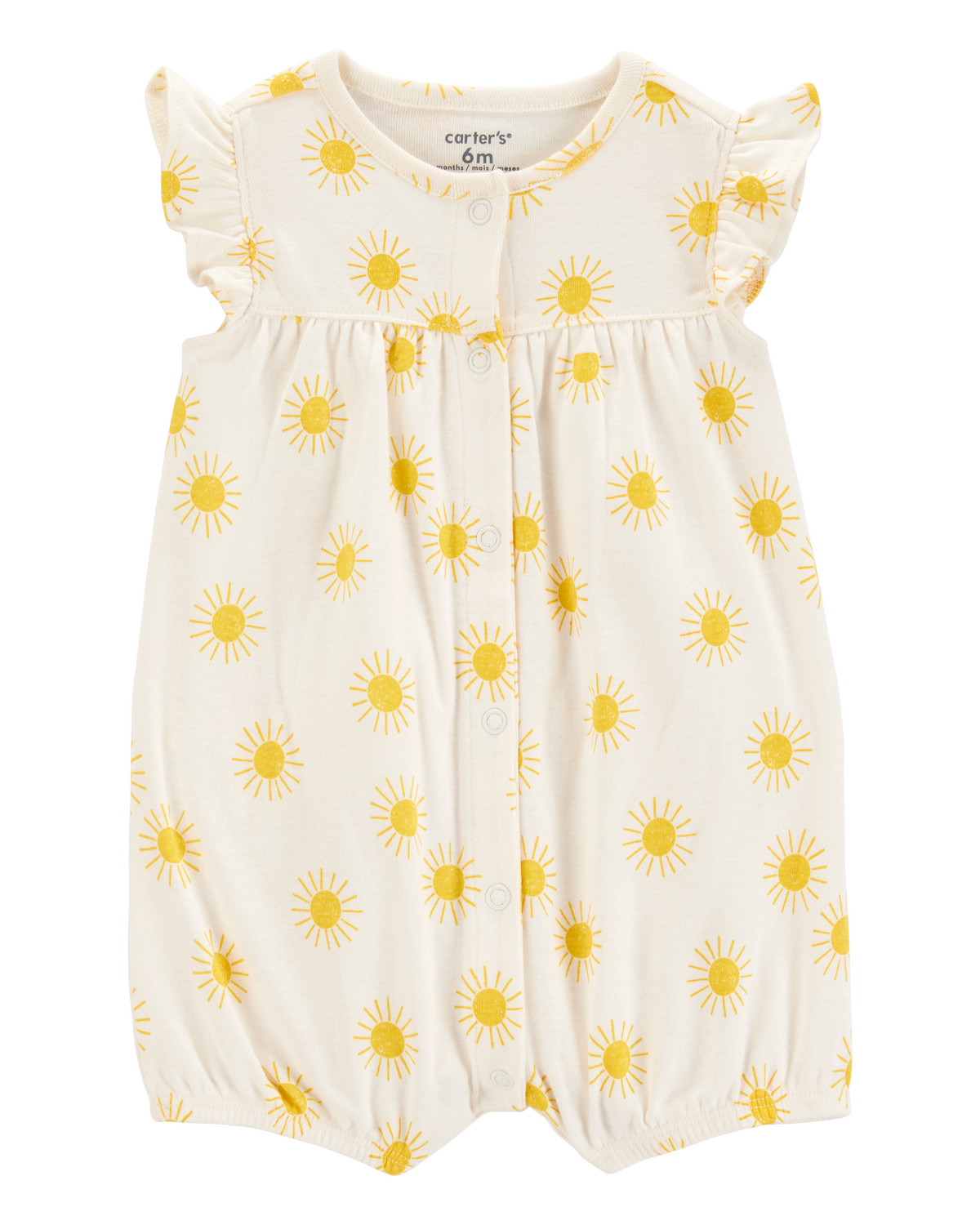 Baby Sun Cotton Short-Sleeve Romper - Cream | Carter's Inc