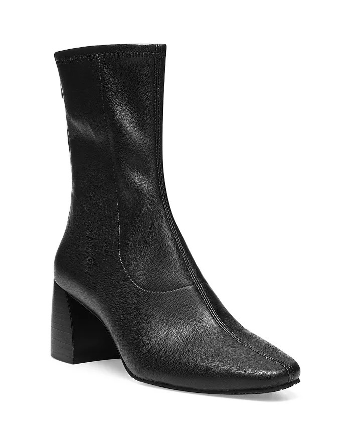 Women's Stretch Leather Block Heel Booties | Bloomingdale's (US)