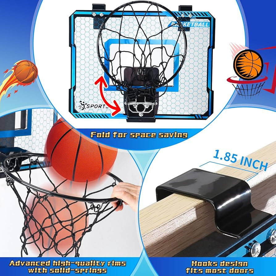 Basketball Hoop Indoor with LED Lights, Basketball Toys Gifts for 5 6 7 8 9 10+ Year Old Boys Kid... | Amazon (US)