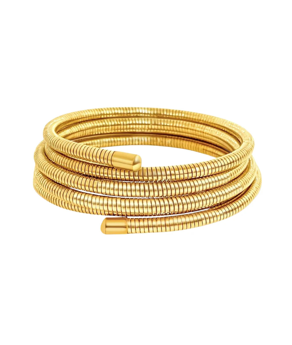 Krishna Coil Wrap Bracelet- Gold | LOLA Boutique