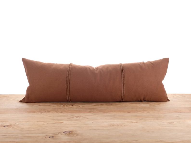 Extra Long Lumbar Pillow Cover Oversized Pillowcase Brown Fringe Cushion Case Lumbar Throw Pillow... | Etsy (US)