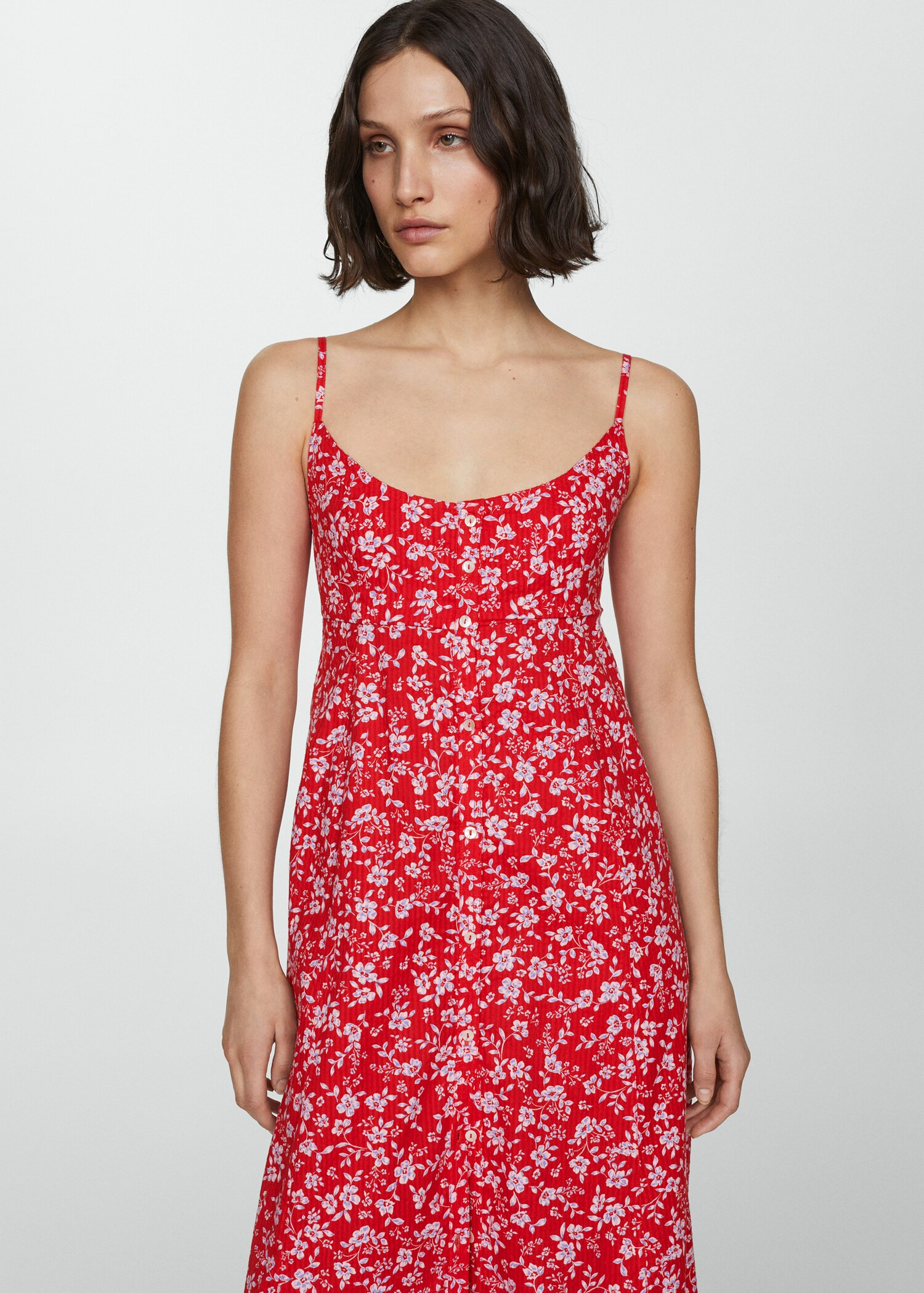 Floral-print dress with bow - Woman | MANGO USA | MANGO (US)