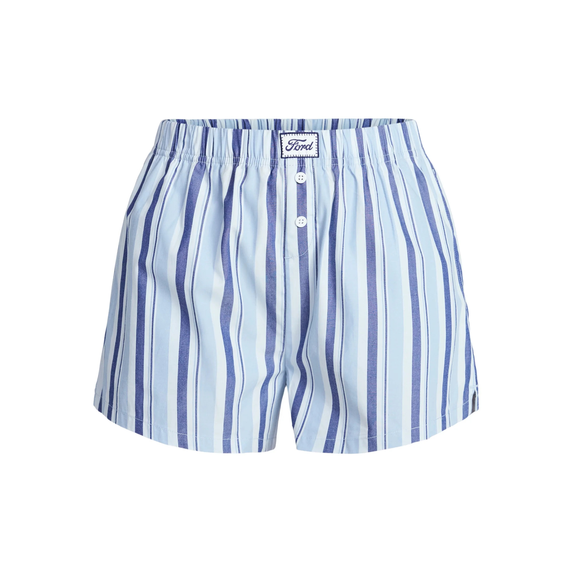 Ford Women's Striped Cotton Boxer Shorts with Logo Patch, Sizes XXS-XXL | Walmart (US)