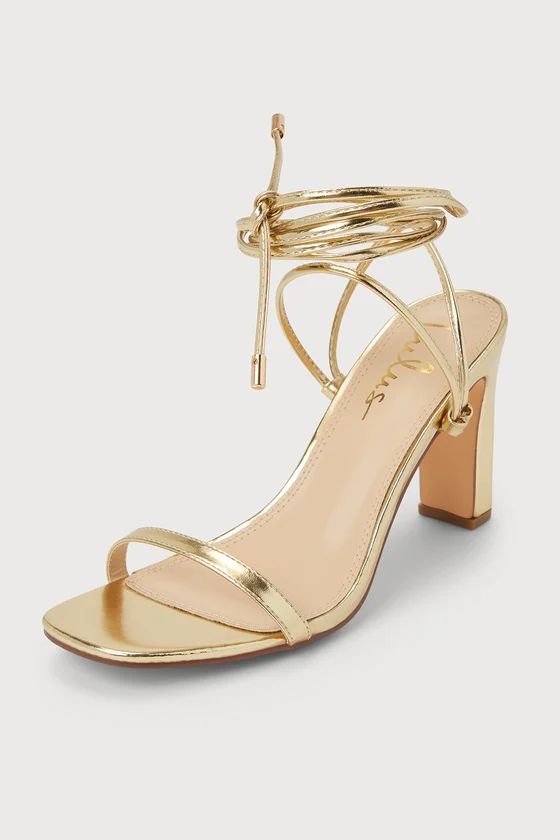 Xylia Gold Lace-Up Heels | Lulus