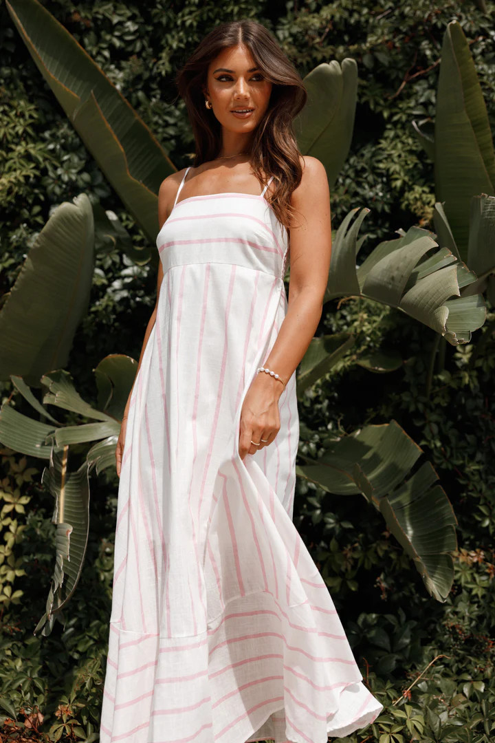 Seville Maxi Dress - Pink Stripe | Petal & Pup (US)