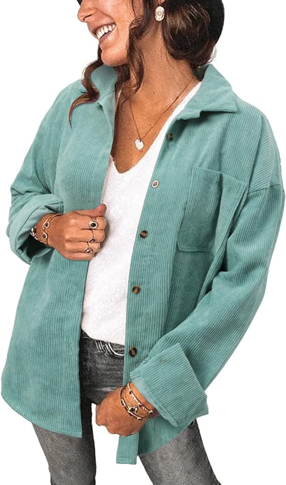 Women's Brushed Plaid Shirts Long Sleeve Flannel Lapel Button Down Cardigan Boyfriend Shacket Jac... | Amazon (US)