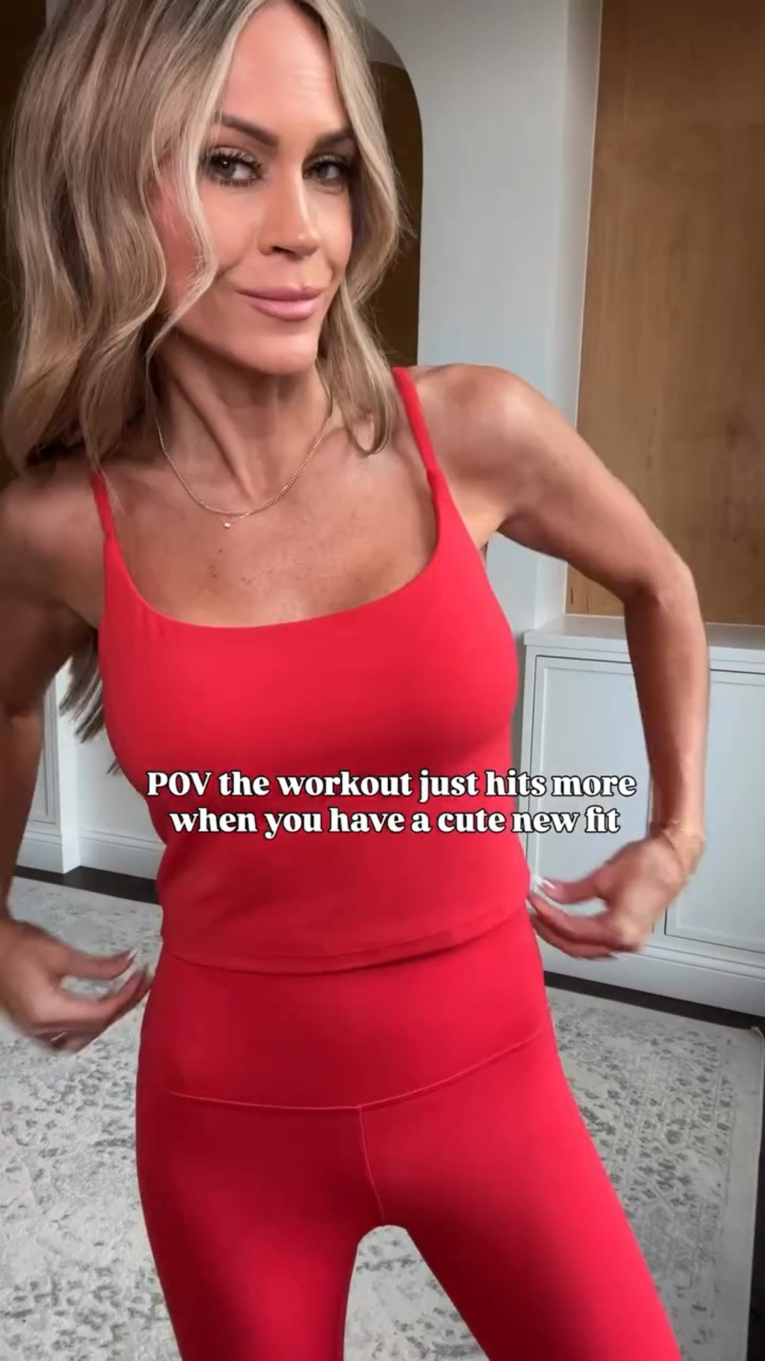 
New year, new workout set - love the red but comes in other colors! High waisted leggings with coordinating workout tank and the cutest wrap top. Add a cute oversized puffer to complete the look for an elevated casual mom on the go outfit

#momoutfits #casualoutfitinspo

#LTKOver40 #LTKActive #LTKFindsUnder50