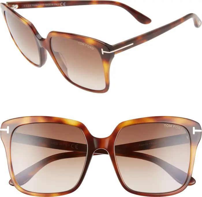 Faye 56mm Gradient Square Sunglasses | Nordstrom