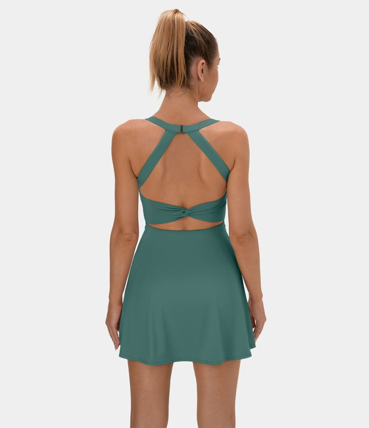Women’s Backless Twisted Active Dress-Easy Peezy Edition - Halara | HALARA