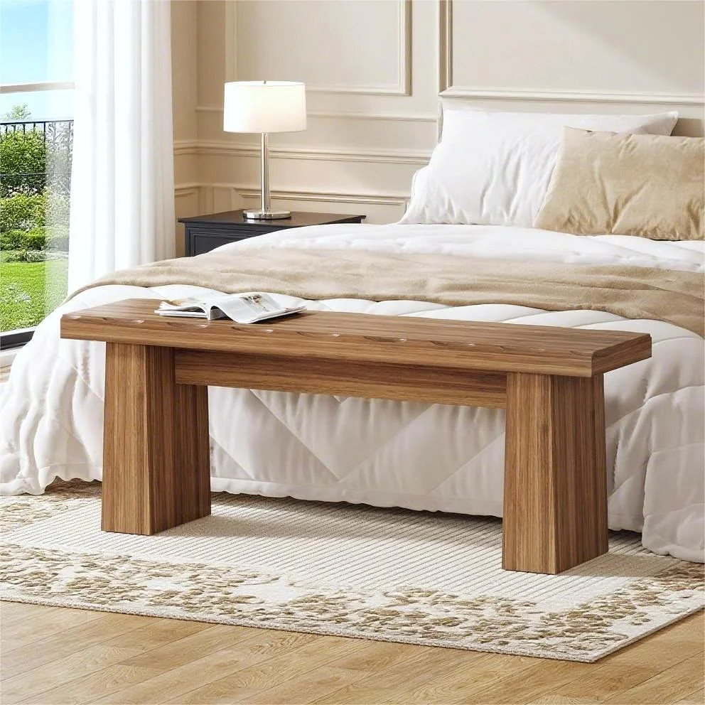 Fnova 48" Wooden Two - Person Backless Entryway Bench with Under - Bench Storage for Outdoor Gard... | Walmart (US)