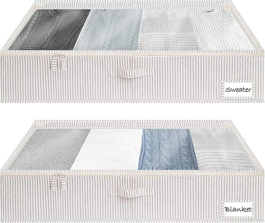 StorageWorks Underbed Storage Box with Clear Window and Sturdy Structure, Foldable Underbed Stora... | Amazon (US)