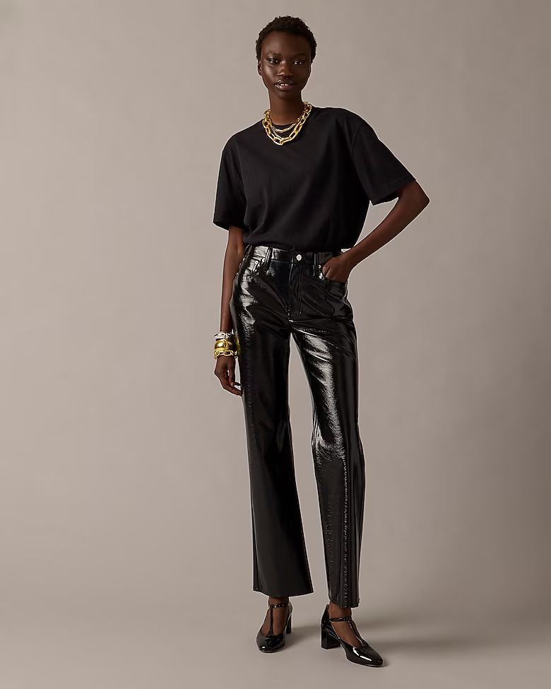 Shop this lookCollection full-length demi-boot pant in faux leather$198.00BlackSelect A SizeSize ... | J.Crew US