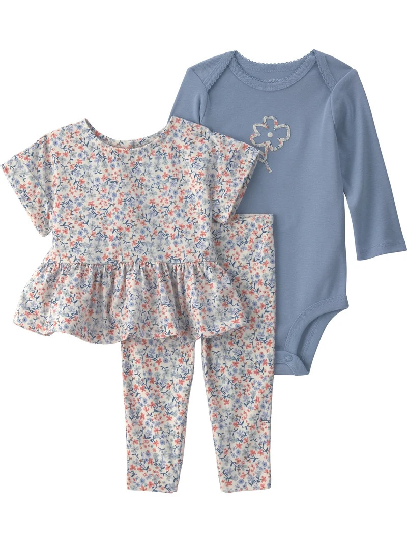 Carter's Child of Mine Baby Girl Outfit Set, 3-Piece, Sizes 0/3-24 Months | Walmart (US)