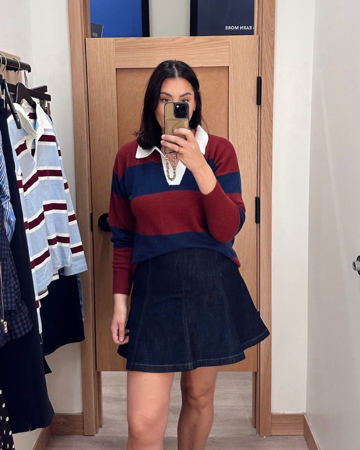 On sale this weekend at J.Crew Factory! 50% off with an additional 20% off, orders over $125 (code: FALLFORIT)

I'm in the 10 of the skirt, but it runs big! I would have loved a size 8. Definitely size down as it is a high rise skirt WITH stretch. Plenty of length for tall girls, too!

I'm in the medium of the sweater, TTS relaxed fit.  

 