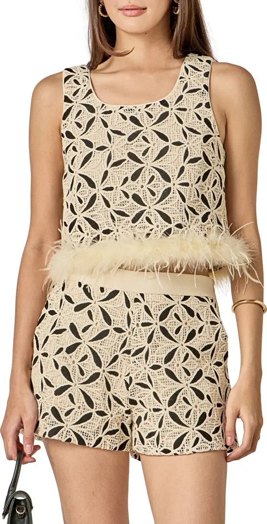 Crochet Lace Feather Crop Tank | Nordstrom
