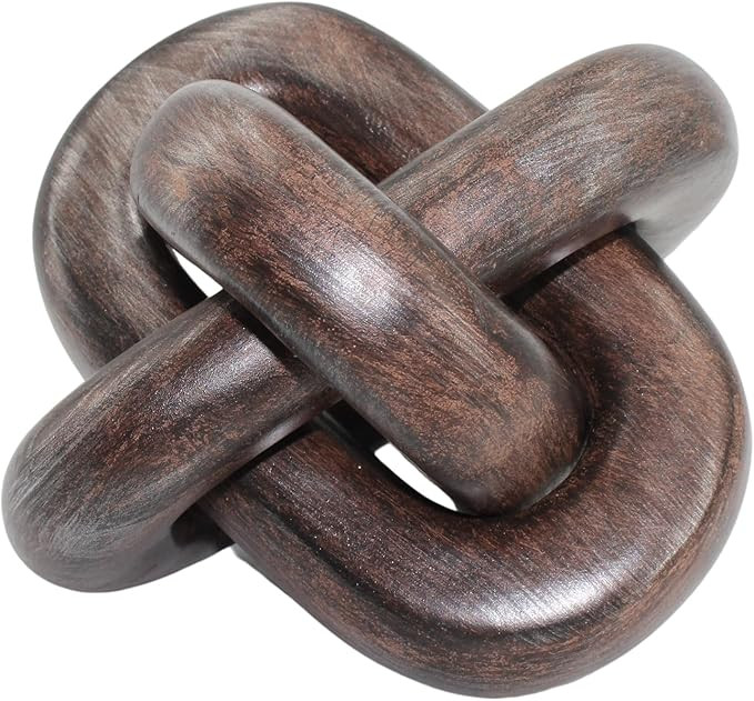 Knot Chain Link Decor, Hand Craft Resin 3 Link Knot in Iron Rust Color for Modern Home Table Top ... | Amazon (US)