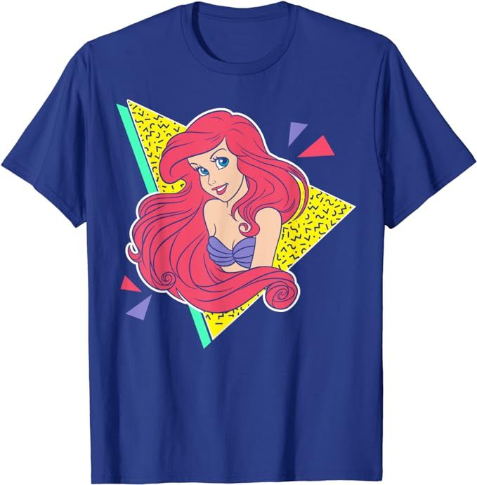 Disney Little Mermaid Ariel Retro 80's Style Graphic T-Shirt T-Shirt | Amazon (US)