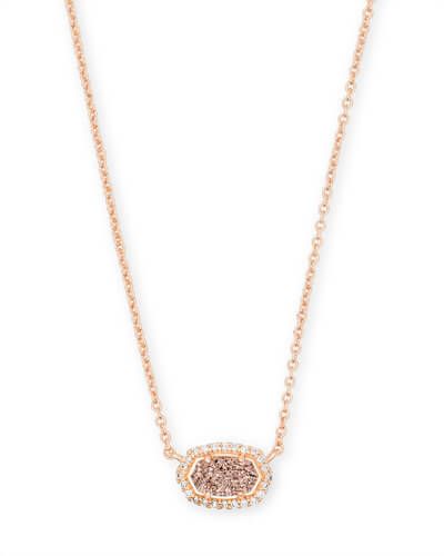 Chelsea Rose Gold Pendant Necklace in Rose Gold Drusy | Kendra Scott