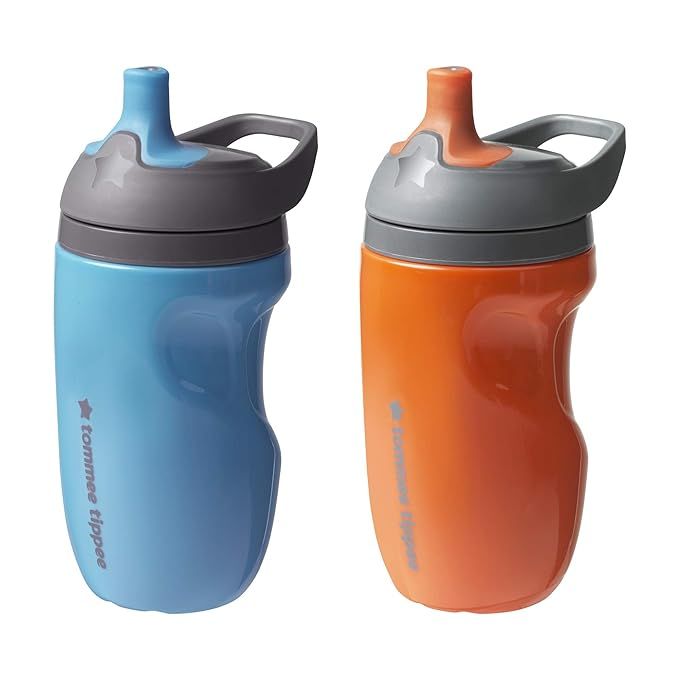 Tommee Tippee Insulated Sportee Toddler Water Bottle with Handle, Boy - 12M+, 2ct, Blue & Orange | Amazon (US)
