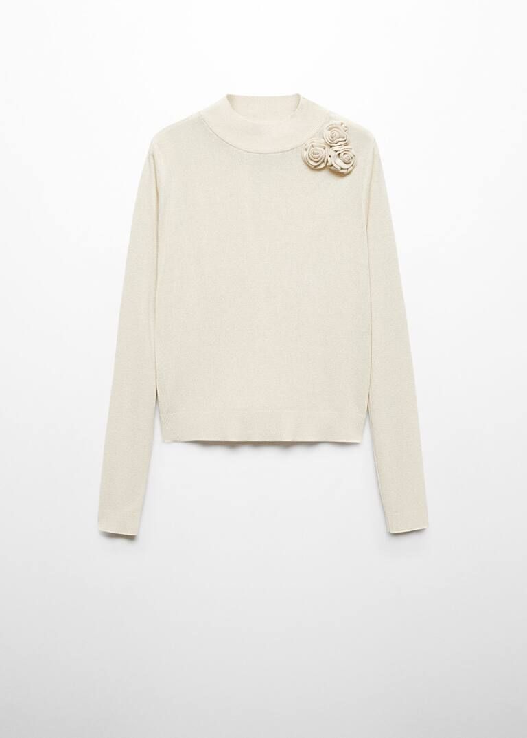 Lurex floral sweater -  Women | Mango USA | MANGO (US)