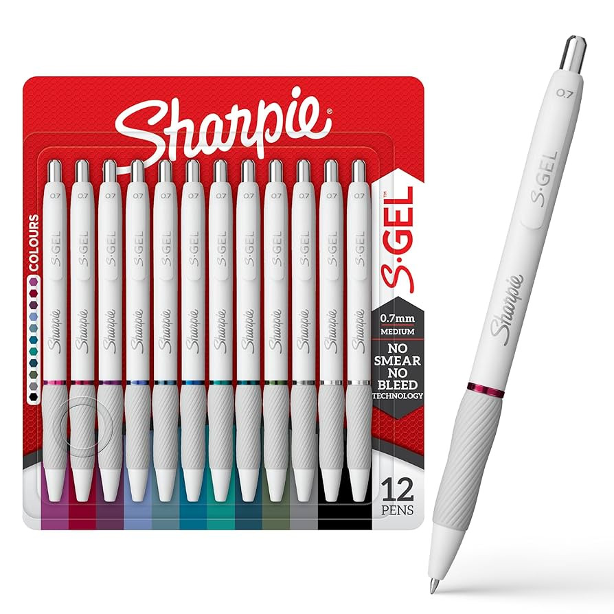 Sharpie S-Gel | Gel Pens for Writing | Medium Point (0.7mm) | Assorted Ink Colours | White Pearl ... | Amazon (US)