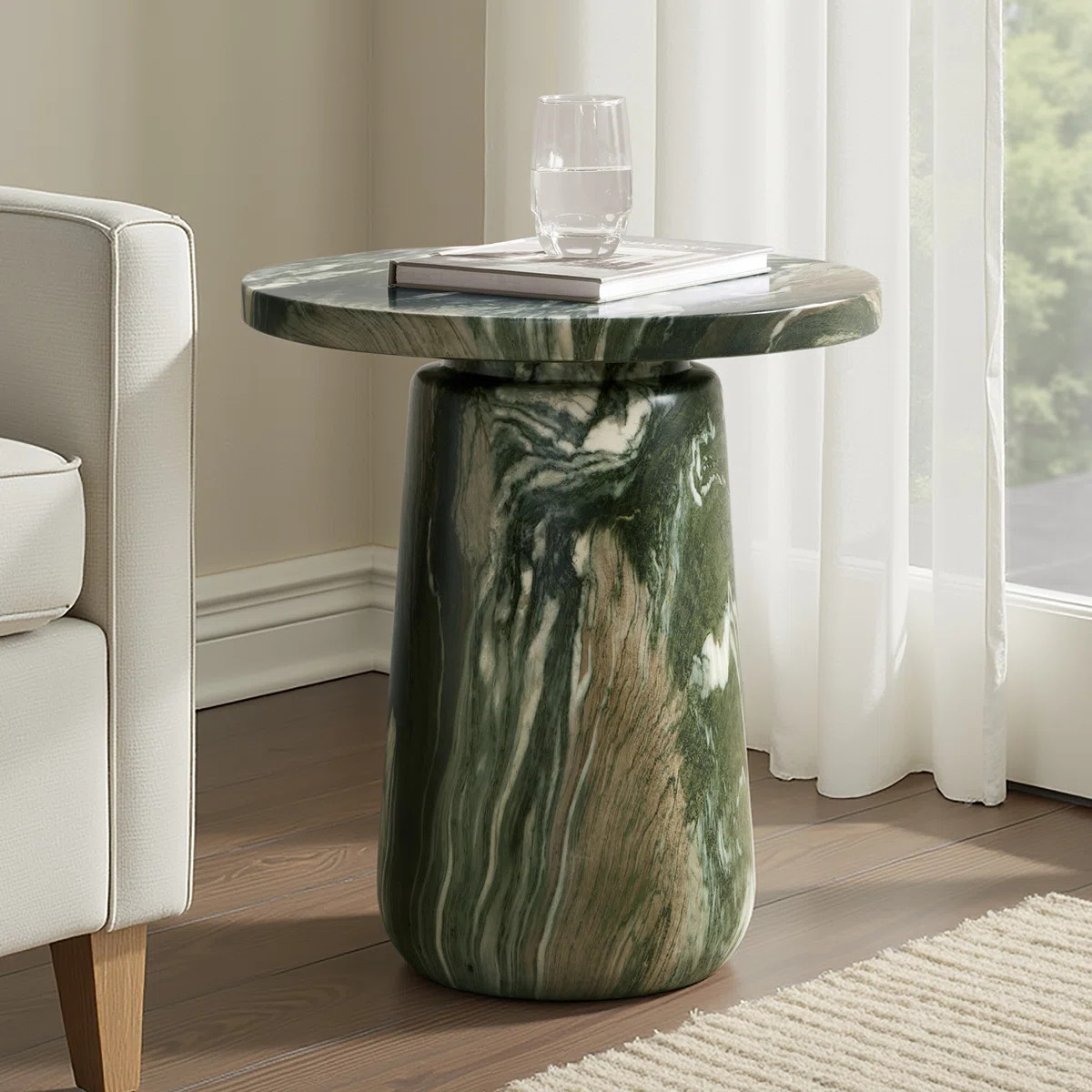 Watterson Andrea 22''Tall Modern Concrete Top End Table with Simple Assembly | Wayfair North America
