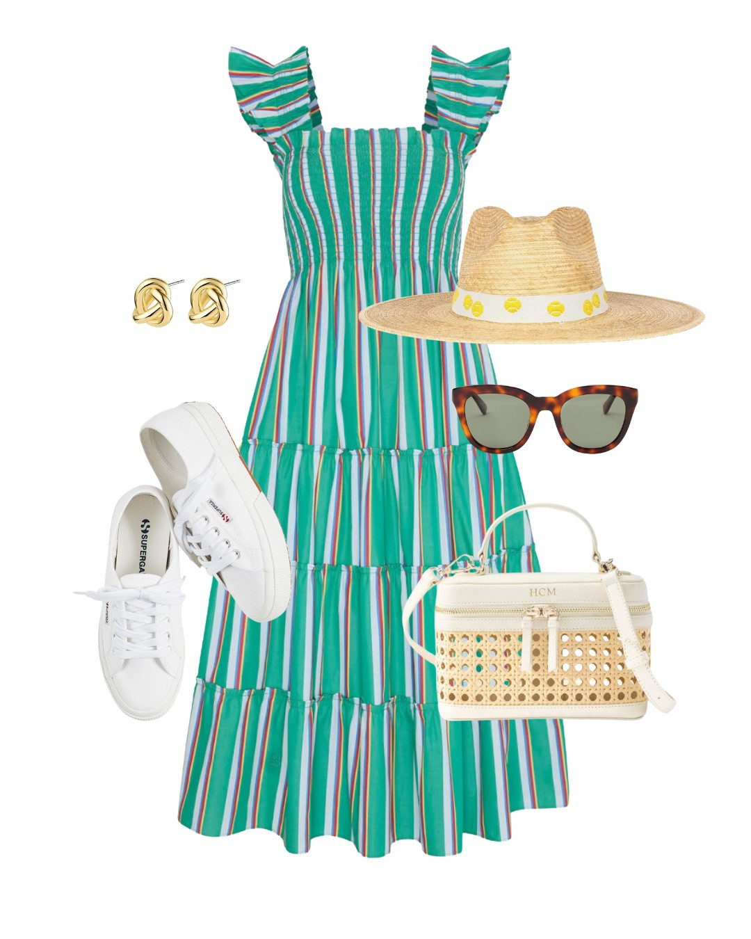 A colorful outfit for the US Open tournament! A Hill House nap dress is always a great choice for smart attire. I like to pair mine with white sneakers for an ultra comfy look. 

tennis tournament, US Open outfit, tenniscore, nap dress, Hill House, sundress, casual dress, summer dress, white sneakers, knot earrings, tortoise shell sunglasses, cane crossbody, sunhat, tennis hat, tennis details, bucket hat, preppy outfit, preppy style 

 #LTKSeasonal #LTKStyleTip #LTKPlusSize