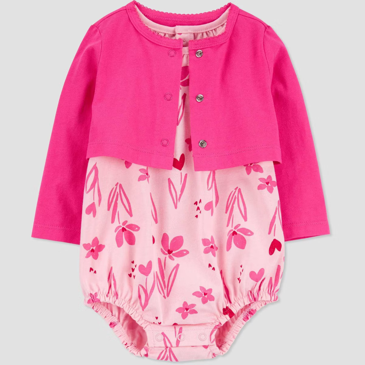 Carter's Just One You® Baby Girls' Valentine's Day Hearts & Bubble Romper with Cardigan Sweater | Target