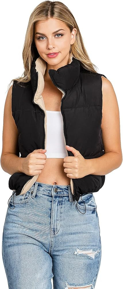 Love Tree Women's Juniors Water Resistant Synthetic Down Puffer Vest | Amazon (US)